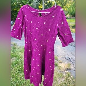 Girls Old Navy purple gold star dress M (8)
